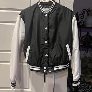 Reserve Fairfax Men's Varsity Jacket Black and White XS